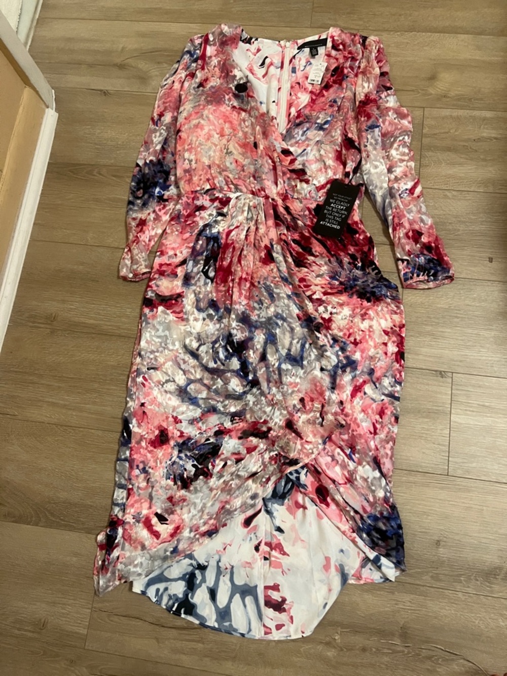 WHBM  Floral Wrap Dress - Pink Multi